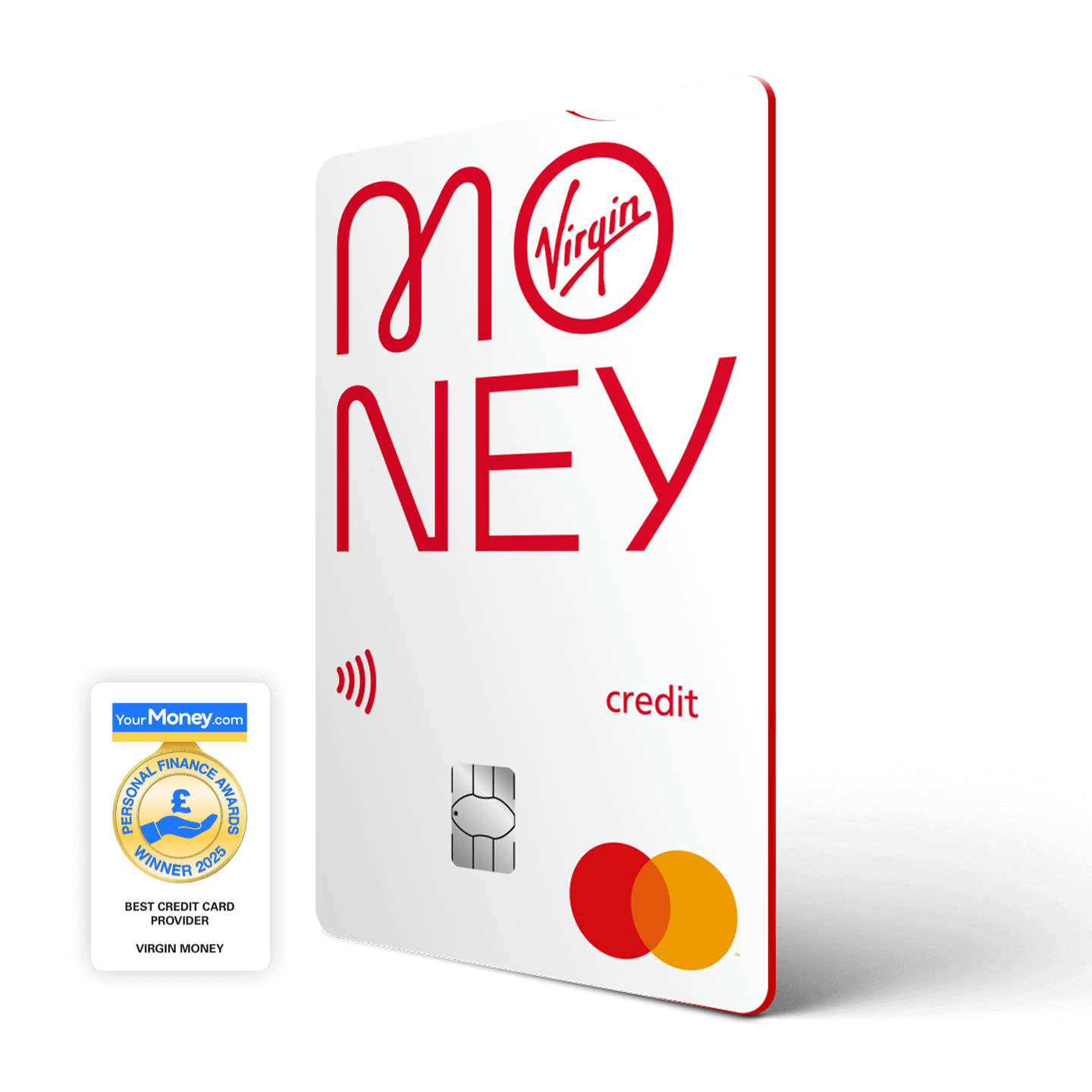 Virgin Money, awarded best credit card provider 2025 by YourMoney.com.